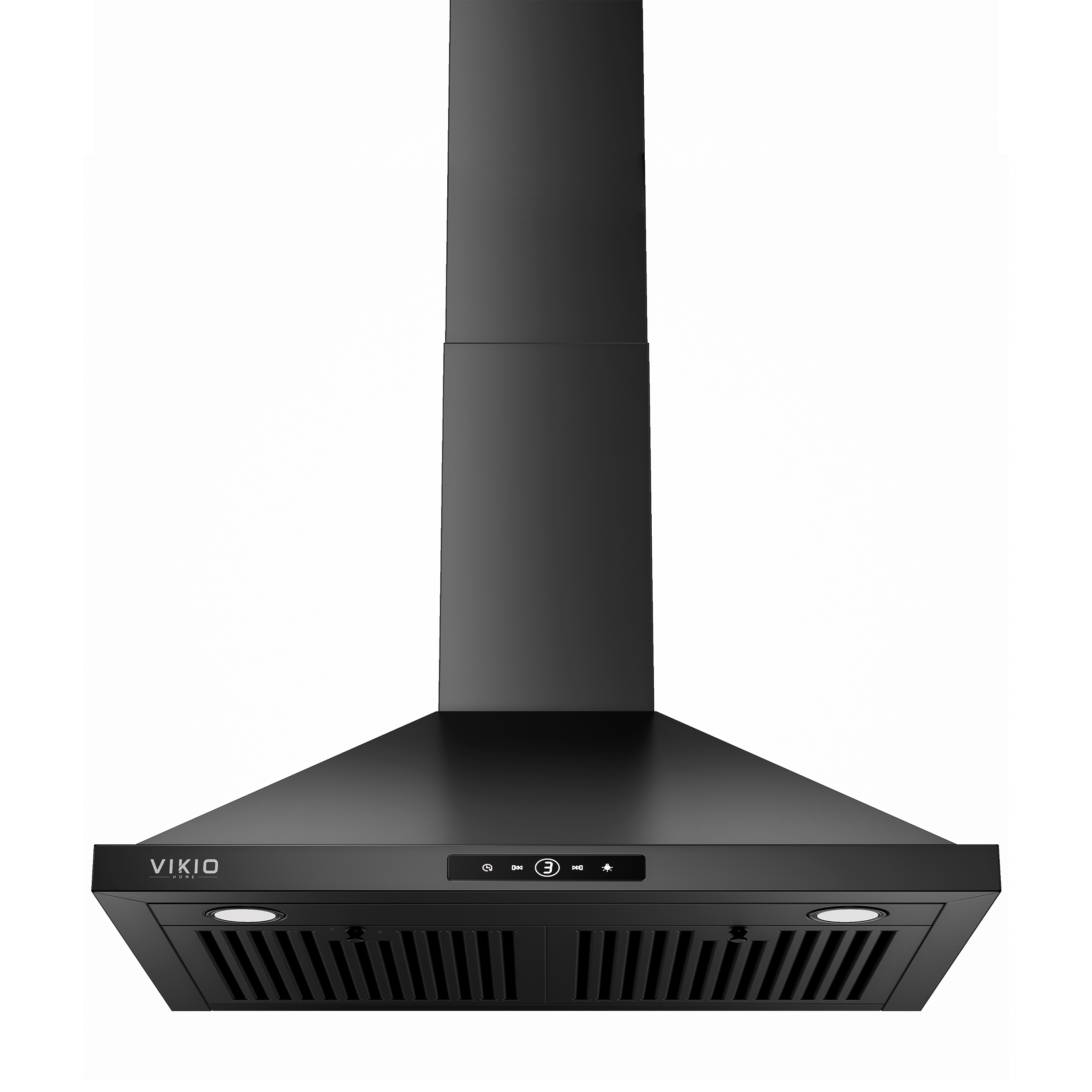 VIKIO HOME Wall Mount Range Hood 30 inch, 580 CFM Kitchen Vent Hood, Ducted/Ductless Convertible with Touch Control, Stainless Steel Stove Vent Hood, Easy Clean Filter, Black