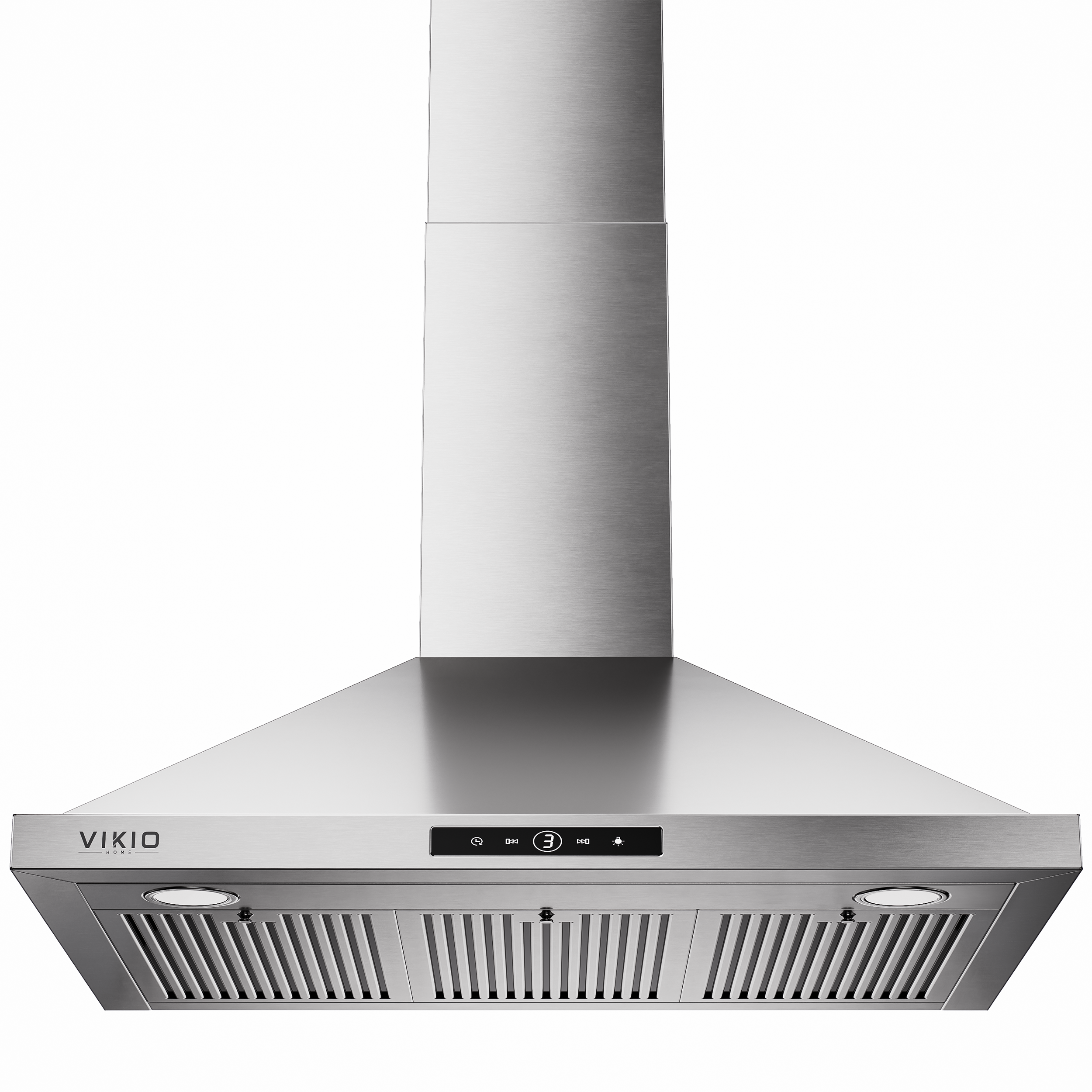 VIKIO HOME Wall Mount Range Hood 36 inch, 580 CFM, Ducted/Ductless Convertible, Stainless Steel Kitchen Vent Hood with 3-Speed Fan and LED Lights