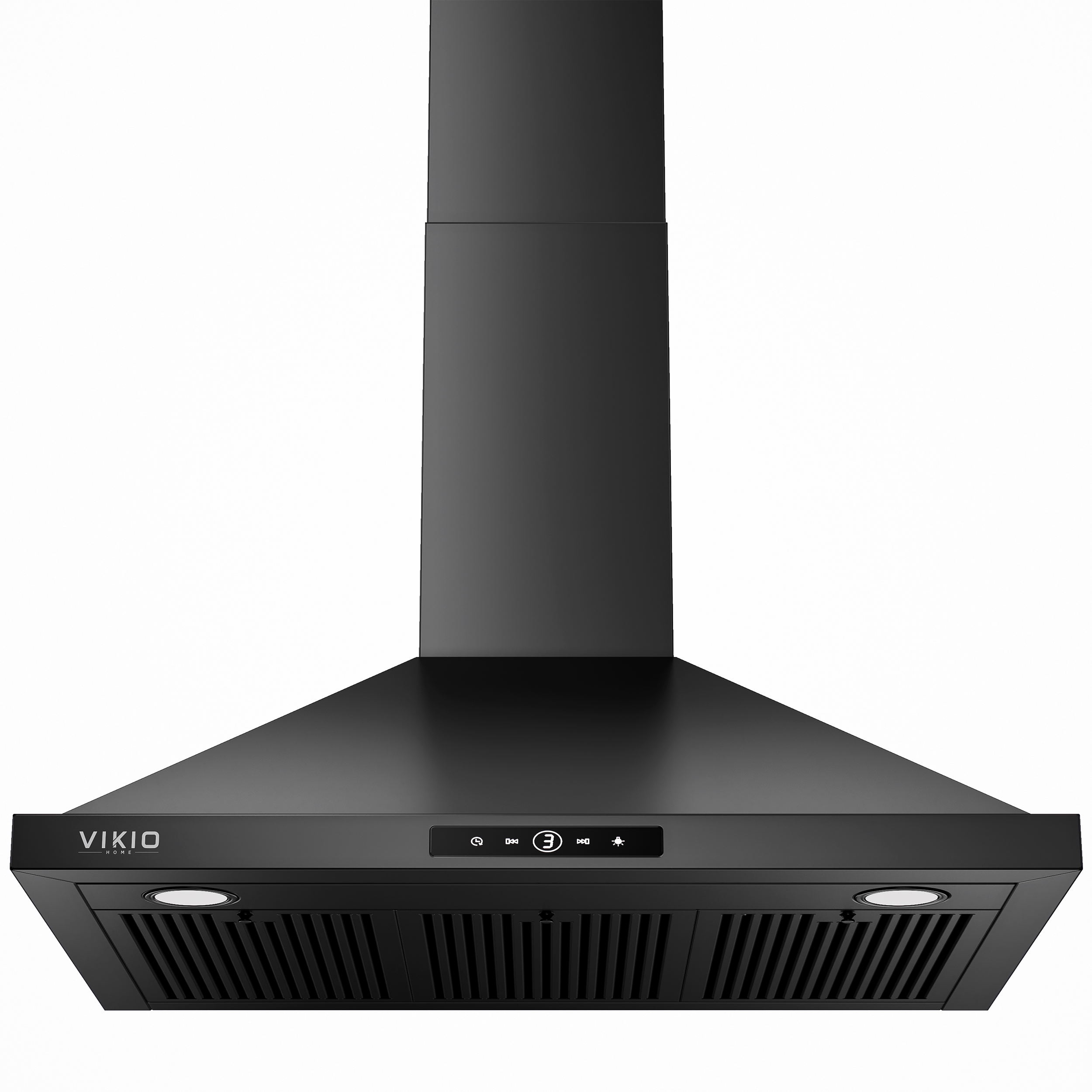 VIKIO HOME Wall Mount Range Hood 36 inch, 580 CFM Kitchen Vent Hood, Ducted/Ductless Convertible with Touch Control, Stainless Steel Stove Vent Hood, Easy Clean Filter, Black