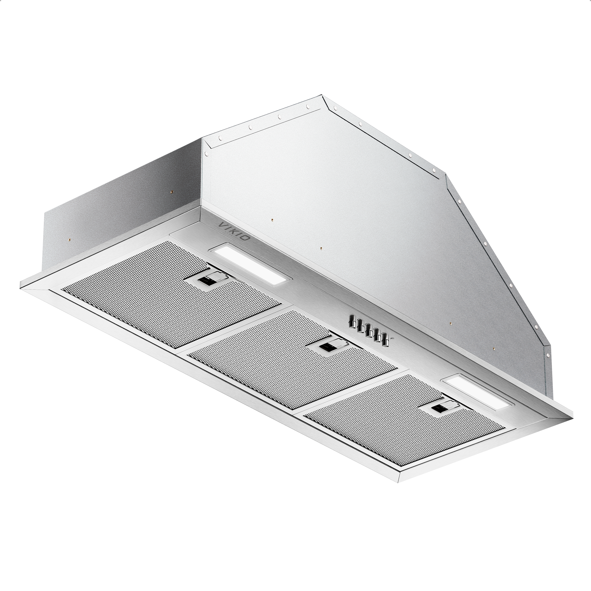 VIKIO HOME Stainless Steel Range Hood Insert 36 Inch, 580 Max CFM, 5-Layer Aluminum Mesh Filter, LED Lights&3-Speed Push Button Controls for 50% Better Suction,Ducted/Ductless Built Kitchen Vent