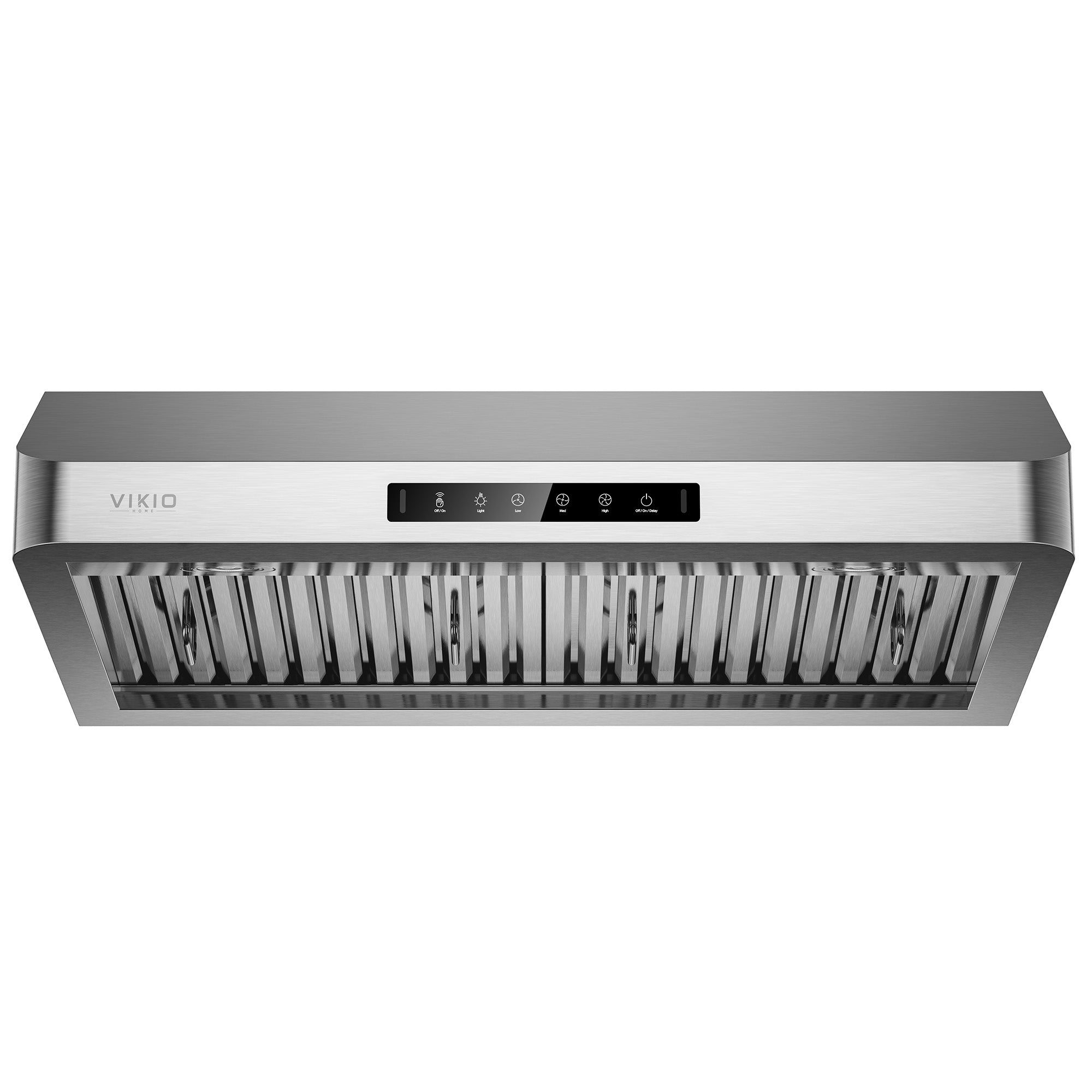 VIKIO HOME Range Hood 30 Inch Under Cabinet, Kitchen Hood with 980 CFM, 3-Speed Gesture Sensing & Touch Control Panel, Stainless Steel Vent 2 Pcs Baffle Filters with Handlebar