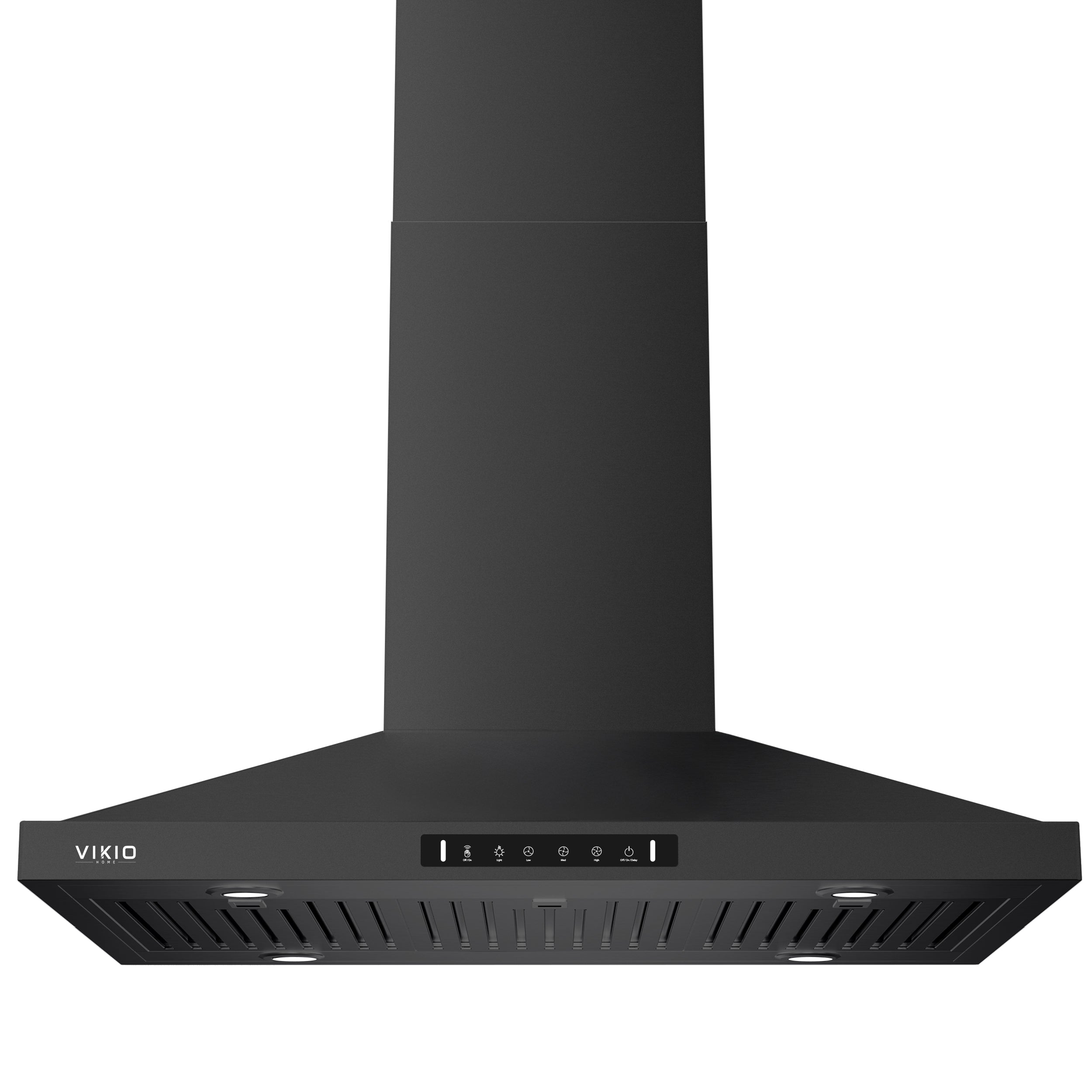 Island Range Hood 36 Inch, 390 CFM kitchen Hood with Dual-Sided Touch/Gesture Control, Ceiling Mount Kitchen Vent Hood, Convertible Ducted/Ductless, 3-Speed Fan&4 LED Lights, 3 Baffle Filters, Black