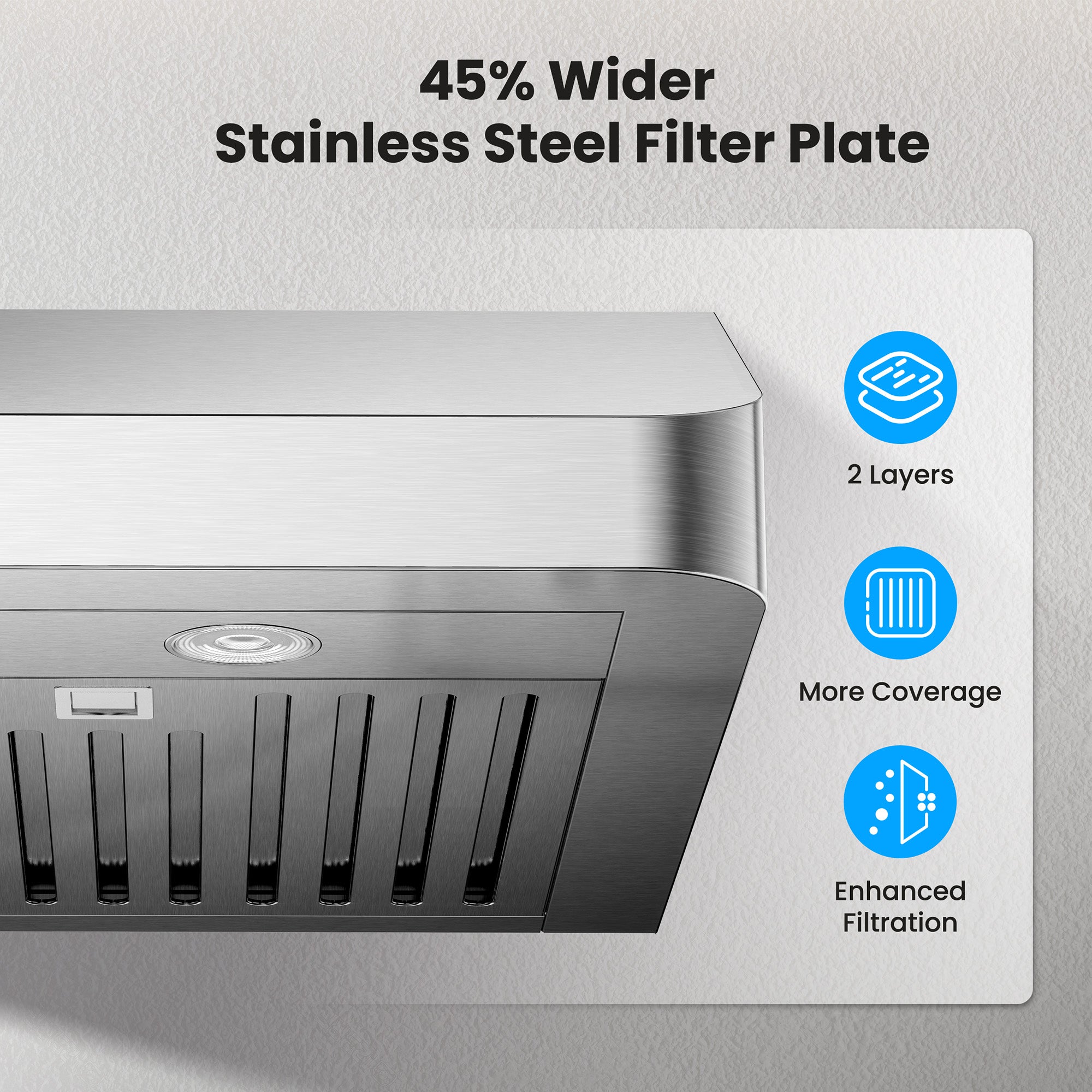 VIKIO HOME 30 Inch Under Cabinet Range Hood, 980CFM Fast Venting Ducted, Kitchen Hood With 3 Speed Gesture Sensing & Touch Control, Stainless Steel Stove Hood With LED Light And 2 Baffle Filters