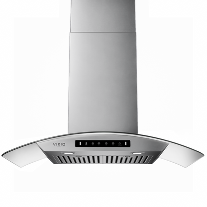 VIKIO HOME 36" Wall Mount Range Hood Tempered Glass 900 CFM, Kitchen Chimney Vent Stainless Steel, with Gesture Sensing and Touch Control Switch Panel, 3-Speed Exhaust Fan Permanent Filter