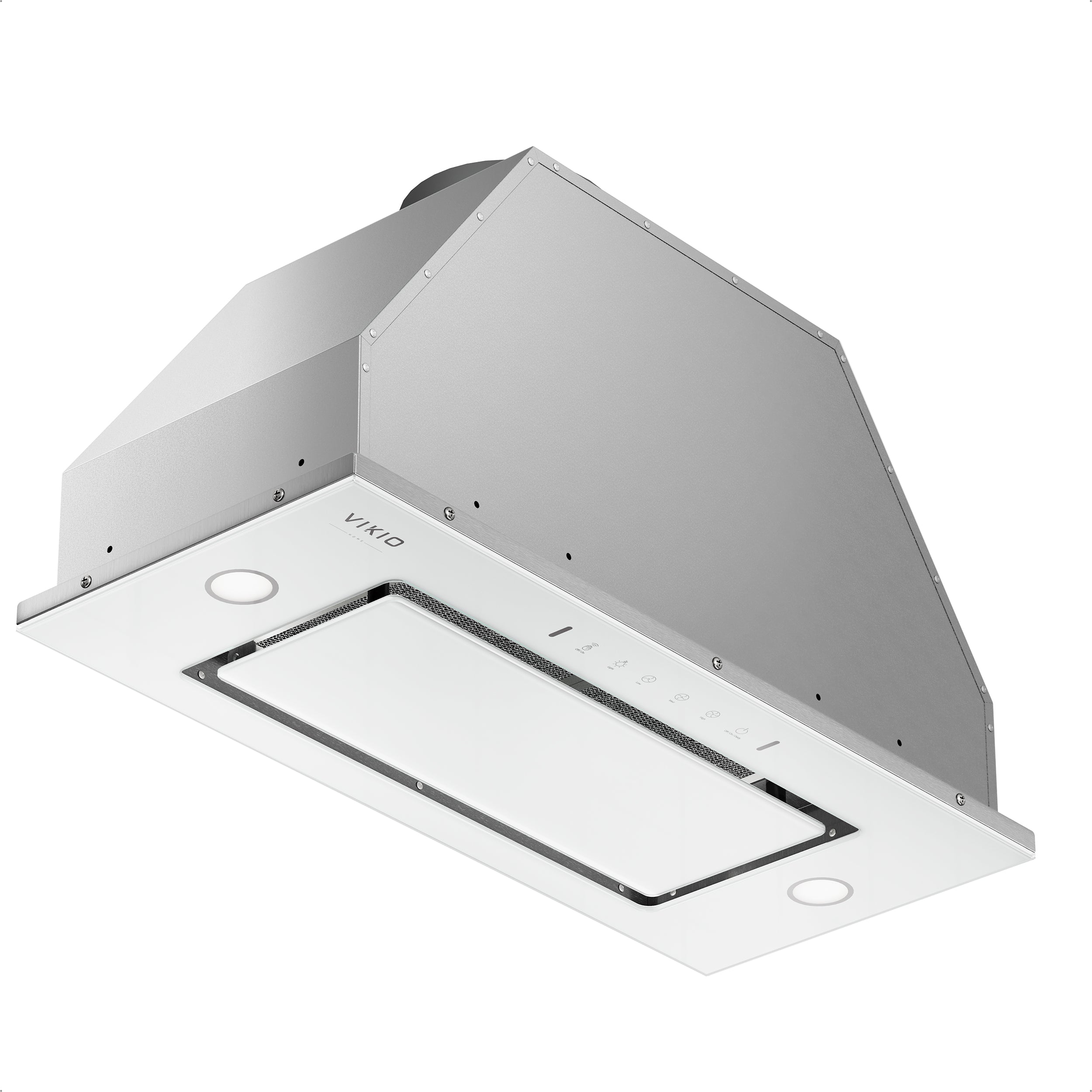 Range Hood Insert 30 Inch - Built-in 900 CFM Ducted/Ductless Range Hood with 3 Speed Fan, White Stainless Steel & Tempered Glass with Gesture Sensing &Touch Control for Over Kitchen Stove