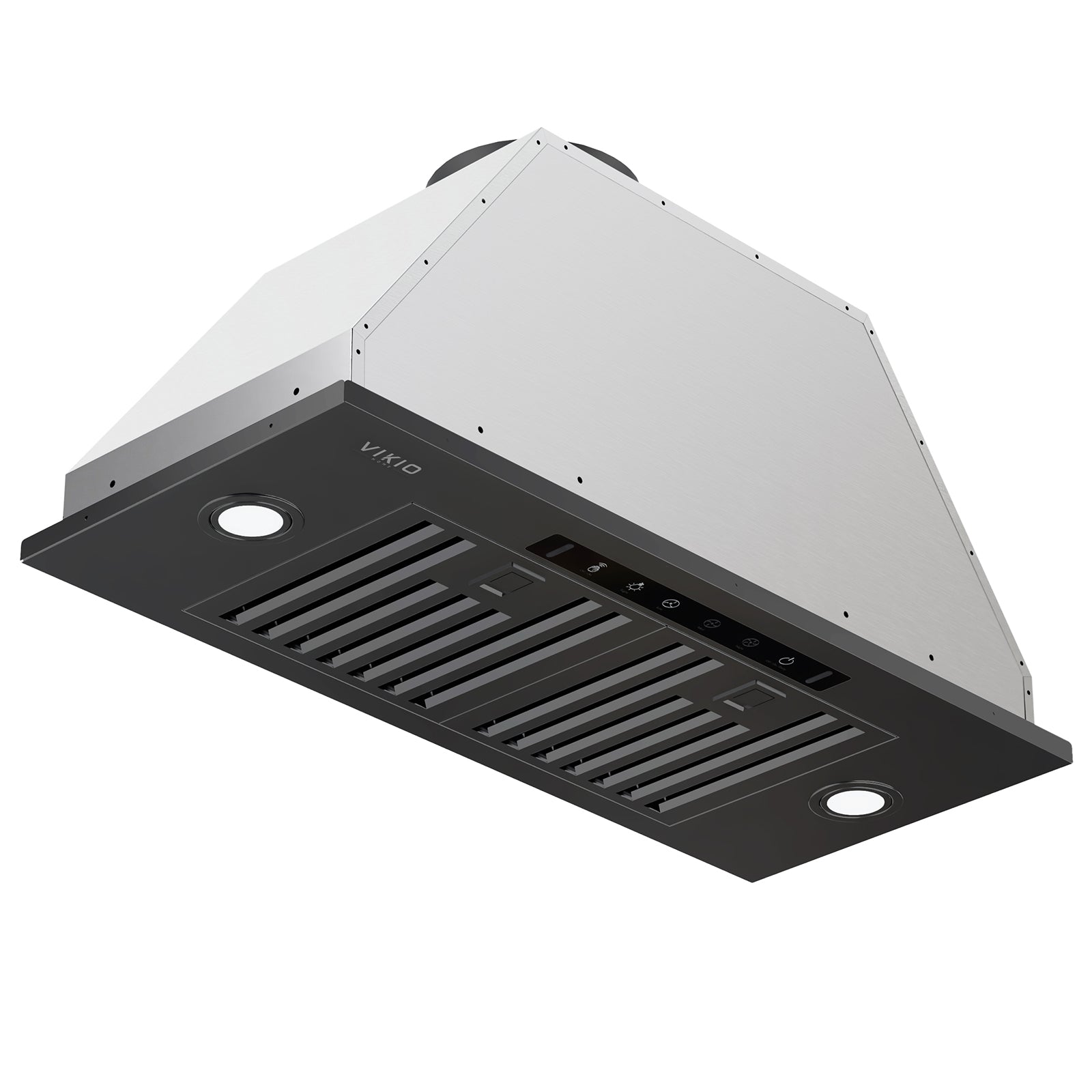 VIKIO HOME Range Hood Insert 30 Inch, Ducted/Ductless Convertible, 980 CFM Built-in Kitchen Vent Hood,Stainless Steel Range Hood with Gesture & Touch Control, Black Hoods for Over Kitchen Stove