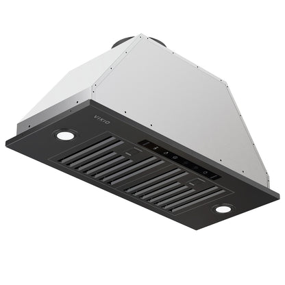 VIKIO HOME Range Hood Insert 30 Inch, Ducted/Ductless Convertible, 980 CFM Built-in Kitchen Vent Hood,Stainless Steel Range Hood with Gesture & Touch Control, Black Hoods for Over Kitchen Stove