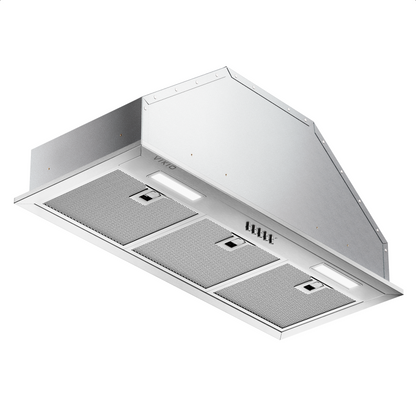 VIKIO HOME Stainless Steel Range Hood Insert 36 Inch, 580 Max CFM, 5-Layer Aluminum Mesh Filter, LED Lights&3-Speed Push Button Controls for 50% Better Suction,Ducted/Ductless Built Kitchen Vent