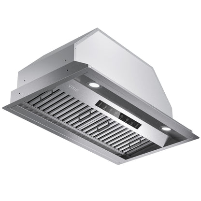 VIKIO HOME Range Hood Insert 30 Inch,Built-in Kitchen Hood with 980 CFM, Ducted/Ductless Convertible Duct,Stainless Steel Kitchen Vent Hood/Gesture/Touch Control, 2 Pcs Baffle Filters with Handlebar