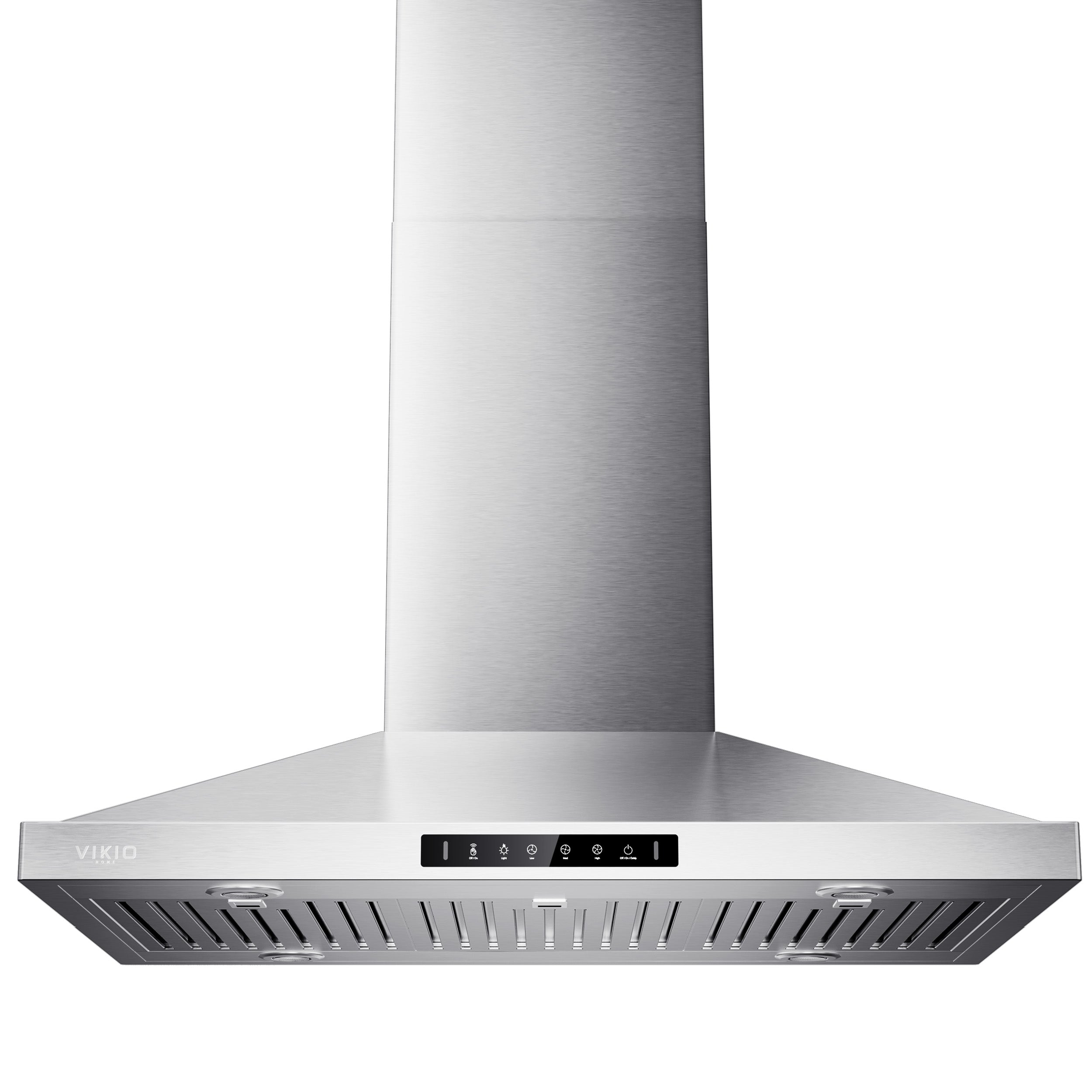 30 Inch Island Range Hood, 390 CFM kitchen Hood with Dual-Sided Touch/Gesture Control, Convertible Ducted/Ductless, Ceiling Mount, 3 Stainless Steel Baffle Filters, 3-Speed Fan