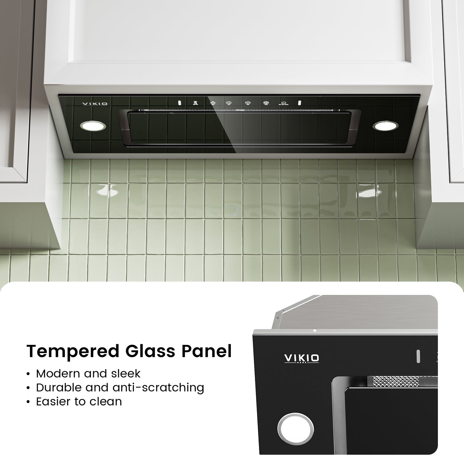 Range Hood Insert 36 Inch - Built-in 900 CFM Ducted/Ductless Range Hood with 3 Speed Fan, Black Stainless Steel & Tempered Glass with Gesture Sensing &Touch Control for Over Kitchen Stove