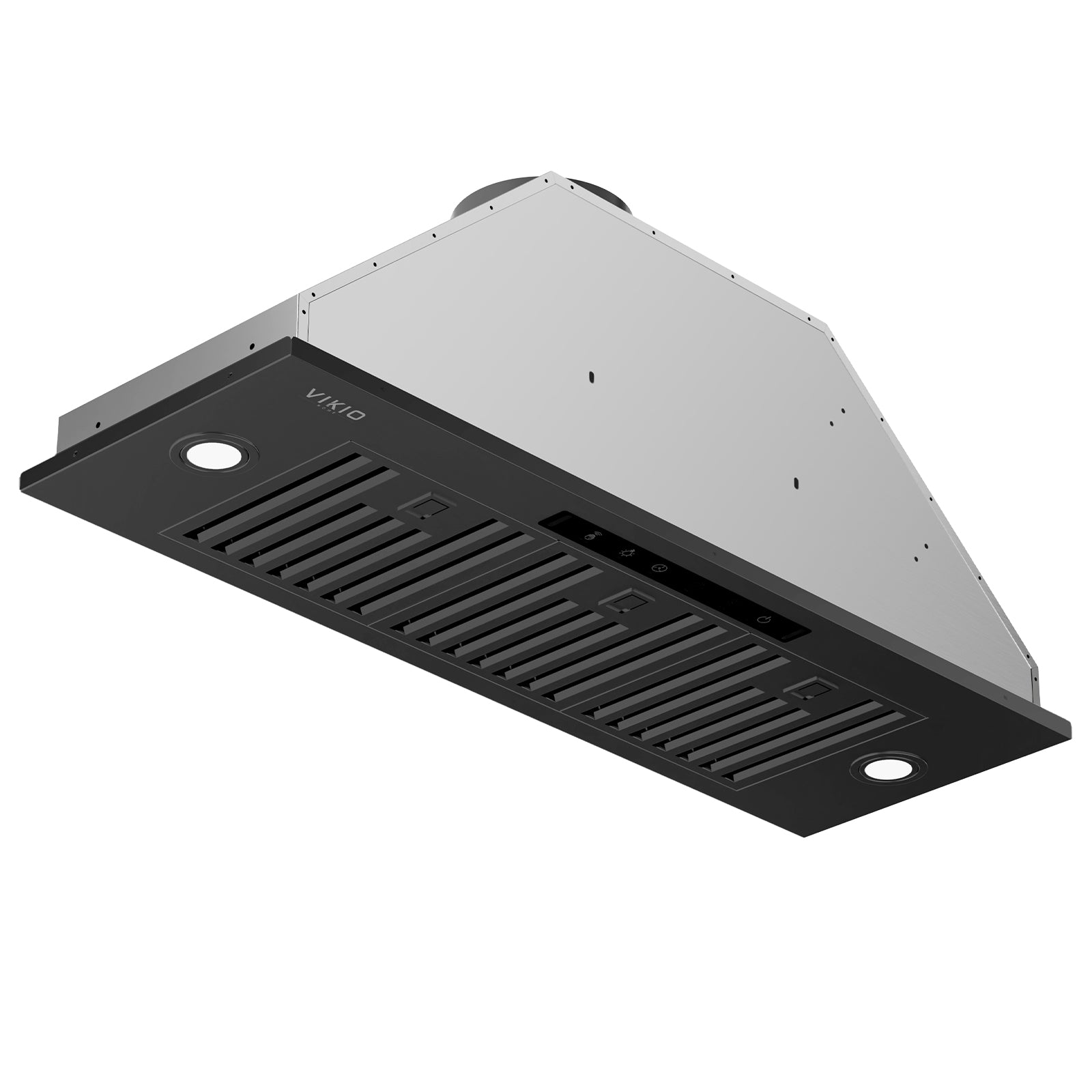 VIKIO HOME 36 inch Built-in/Insert Range Hood 980 CFM, Ducted/Ductless Convertible Duct Stainless Steel Kitchen Vent Hood with 4 Speed Gesture Sensing& Touch Control Panel, Black