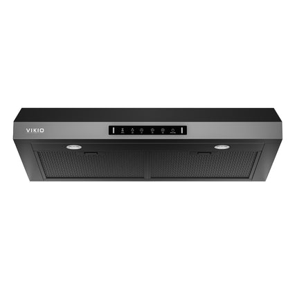 VIKIO HOME Range Hood 30 Inch Under Cabinet, 900CFM Stainless Steel Kitchen Stove Vent Hood, Touch/Gesture Control, 3 Speed Exhaust Fan, LED Lights, Reusable 5-Layer Aluminum Filters, Black