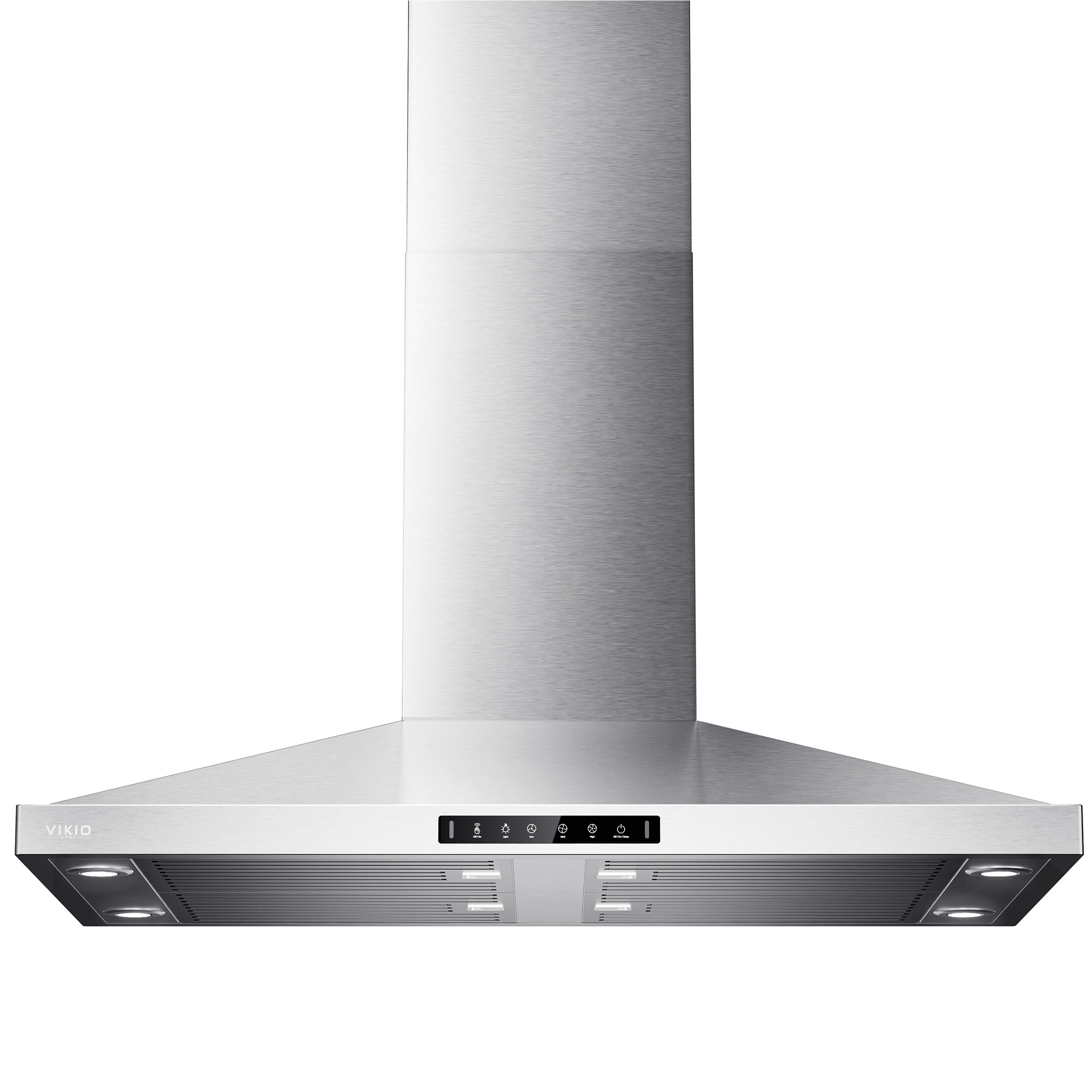 Island Range Hood 42 Inch, 390 CFM kitchen Hood with Dual-Sided Touch/Gesture Control, Ceiling Mount, Convertible Ducted/Ductless, 3-Speed Fan, 3 Stainless Steel Baffle Filters