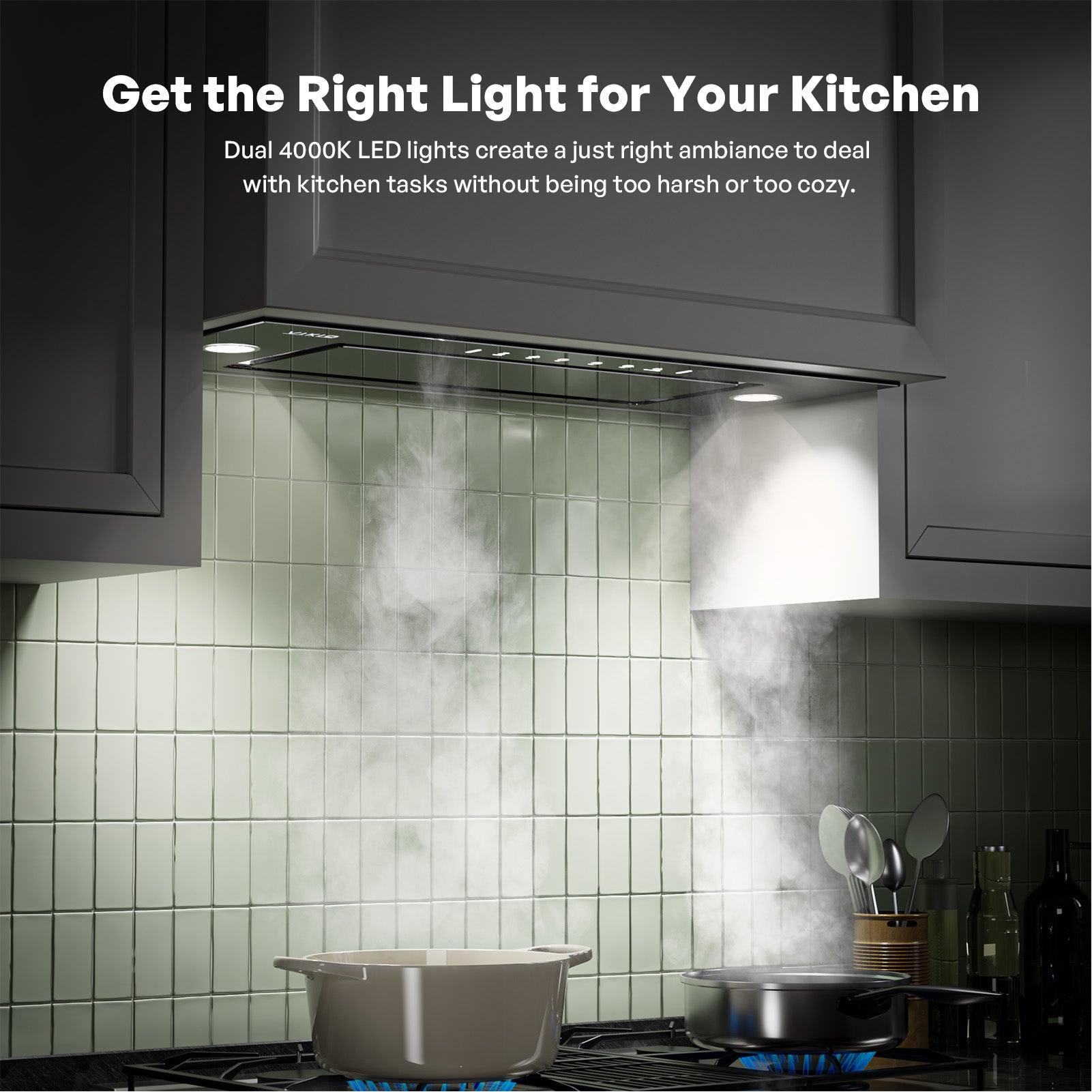 Range Hood Insert 30 Inch - Built-in 900 CFM Ducted/Ductless Range Hood with 3 Speed Fan, Black Stainless Steel & Tempered Glass with Gesture Sensing &Touch Control for Over Kitchen Stove