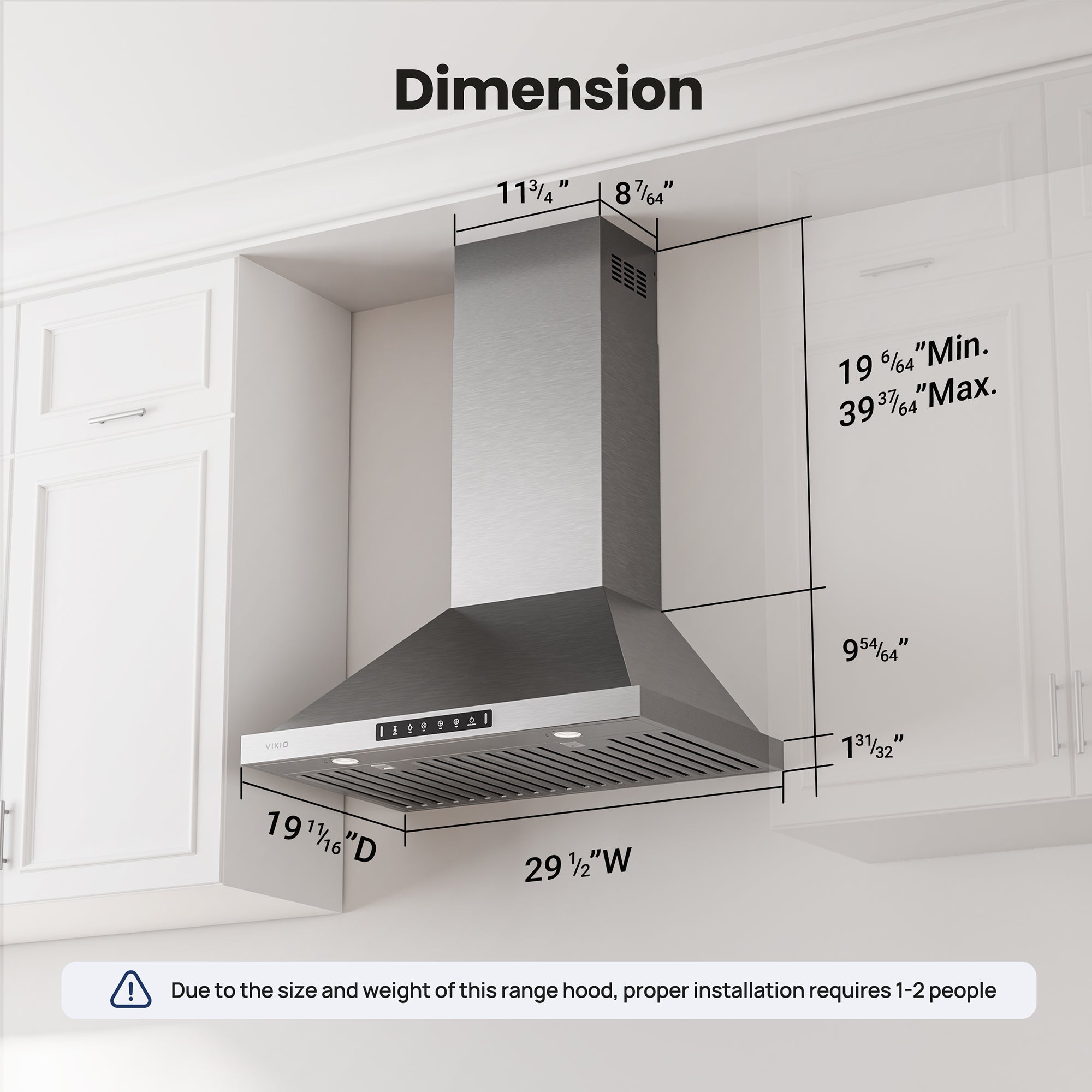 VIKIO HOME 30 Inch Pro Wall Mount Range Hood 980CFM, Direct 3 Speed Panel with Gesture & Touch Control, Ducted/Ductless Stainless Steel Kitchen Vent Hood, Delay Shut-Off, Includes Duct & Filter