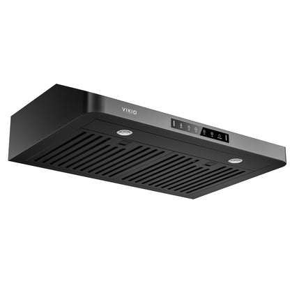 Range Hood 30 inch Under Cabinet, VIKIO HOME Hood Vents for Kitchen, Vent Hoods 30 inches with 980 CFM, 3 Speed Gesture Sensing, Teflon Coating, Non-stick and Easy to Clean, Black
