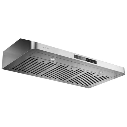 VIKIO HOME Under Cabinet Range Hood 36 Inch, 980CFM Fast Venting Kitchen Hood With 3 Speed Gesture Sensing & Touch Control, Stainless Steel Stove Hood With LED Light And 2 Baffle Filters