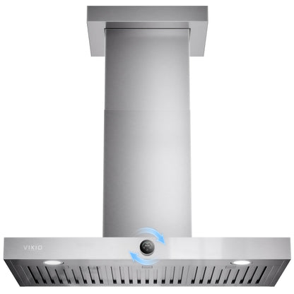 VIKIO HOME 30 Inch Wall Mount Range Hood 1200CFM, Stainless Steel Convertible Ductless/Ducted Stove Vent Hood, Low Noise Kitchen Vent Hoods with Duct Cover, 2 Lights 3 Baffle Filters, Touch & Knob Control